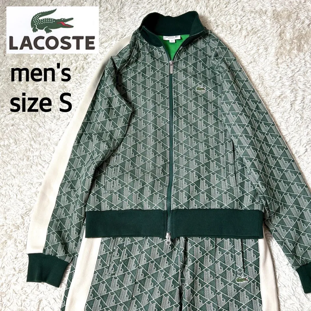 美品　Lacoste グリーンジャージセットアップ Lacoste ラコステ セットアップ 上下セット ジャージ テニス