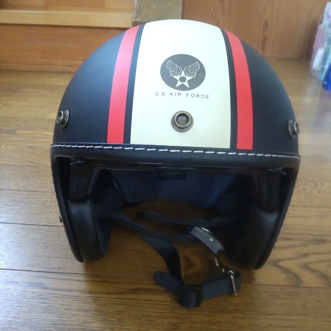 HOUSTON ジェットヘルメット ブラック/ホワイト/レッド バイクヘルメット ヘルメット スモールジェット ブラック