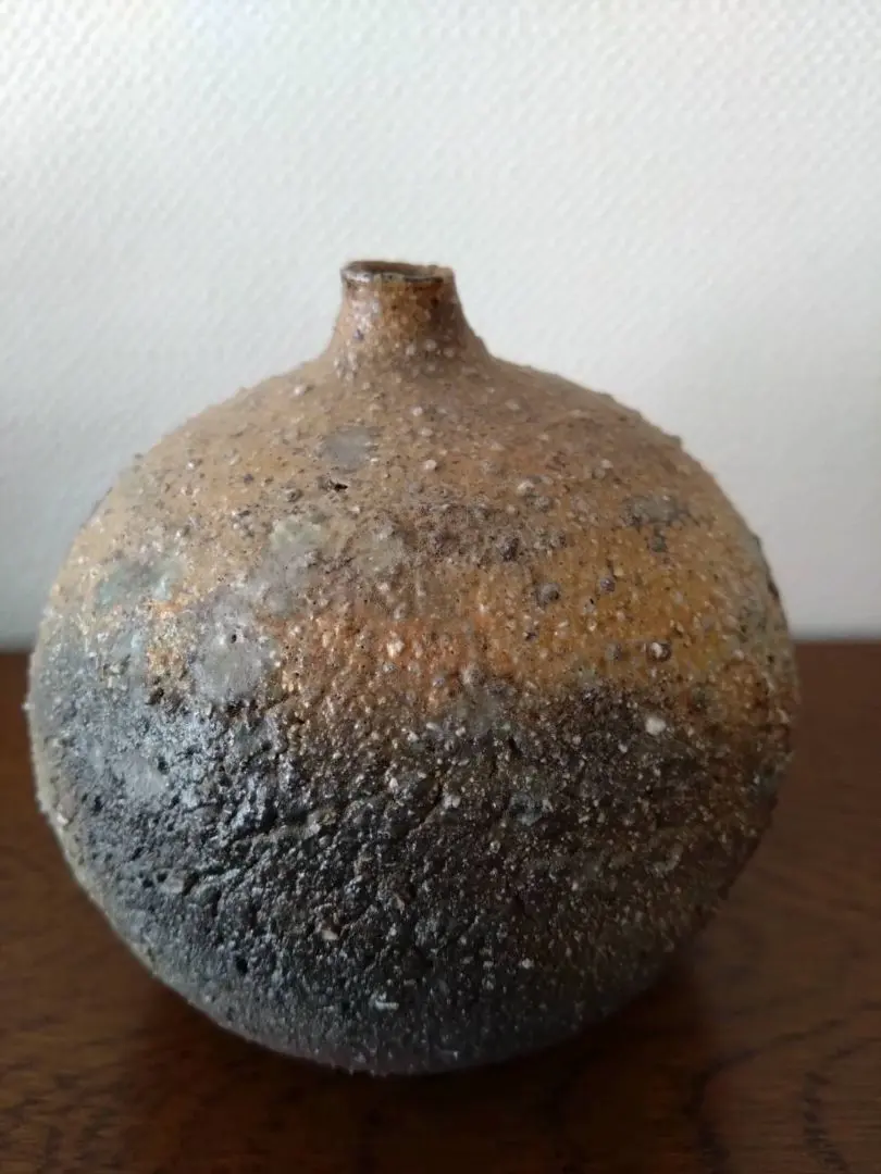 Thumbnail of Kasama-yaki vase, made by Hidekazu Iso (?).