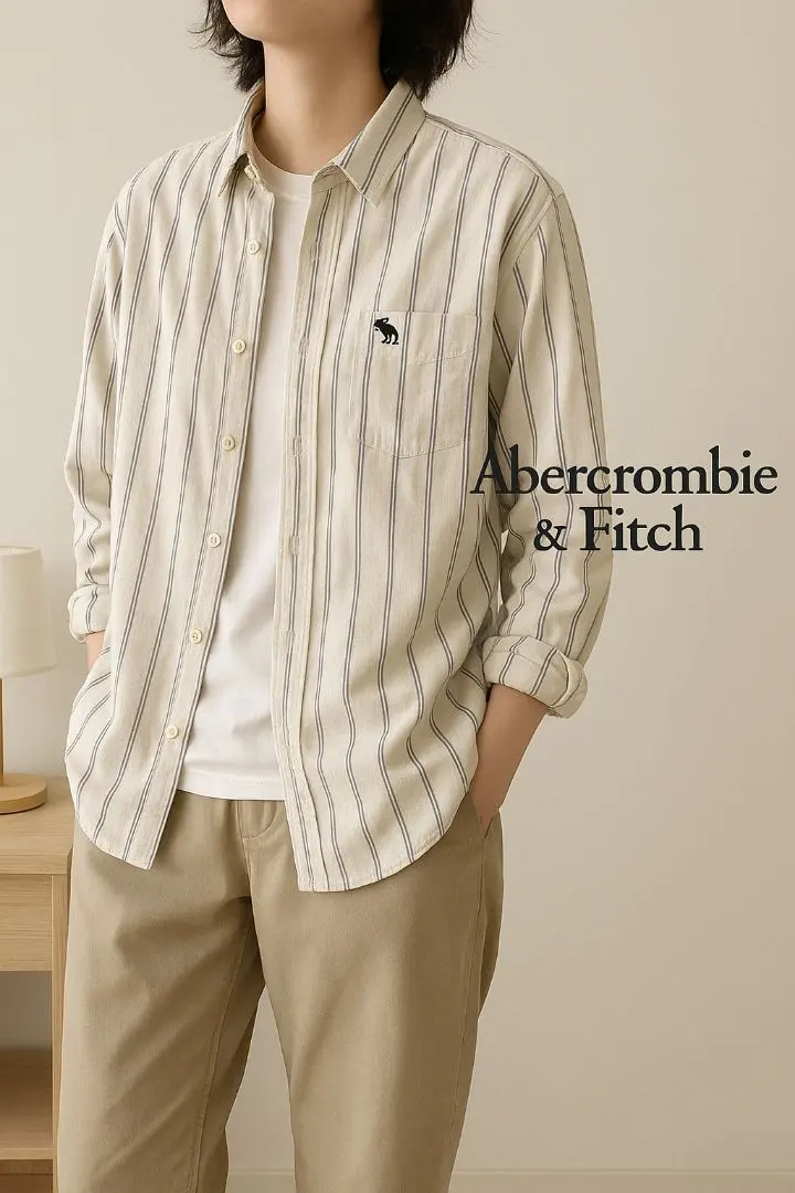 Abercrombie&Fitch Abercrombie & Fitch 條紋 長袖襯衫 M 的縮圖