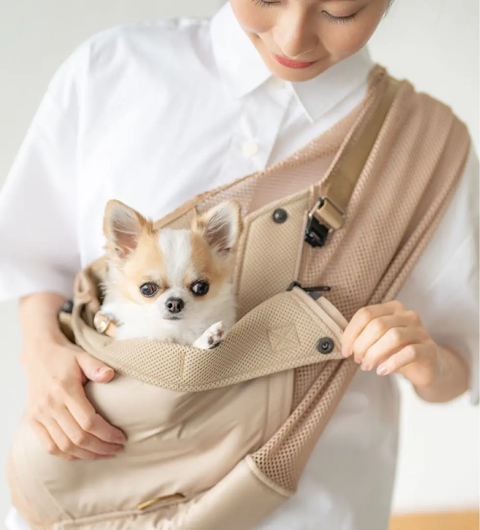 エルバ　メッシュスリング 1-15kg対応の夏限定犬用メッシュ抱っこ紐(小型犬・中型犬