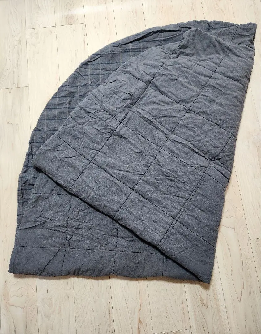 MUJI こたつ布団・フランネル 180×237cm ブラウンチェック 楕円形 MUJI (無印良品) - 無印 こたつふとん フランネル 楕円形