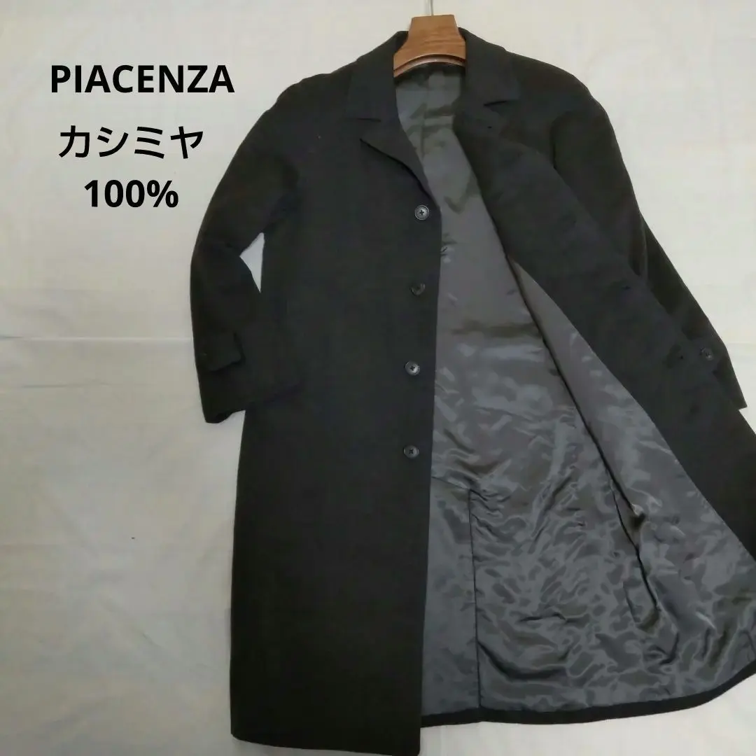 新品タグ付き ピアチェンツァ カシミヤ100％ チェスターコート 黒 カシミヤ チェスターコート PIACENZA | TOMORROWLAND