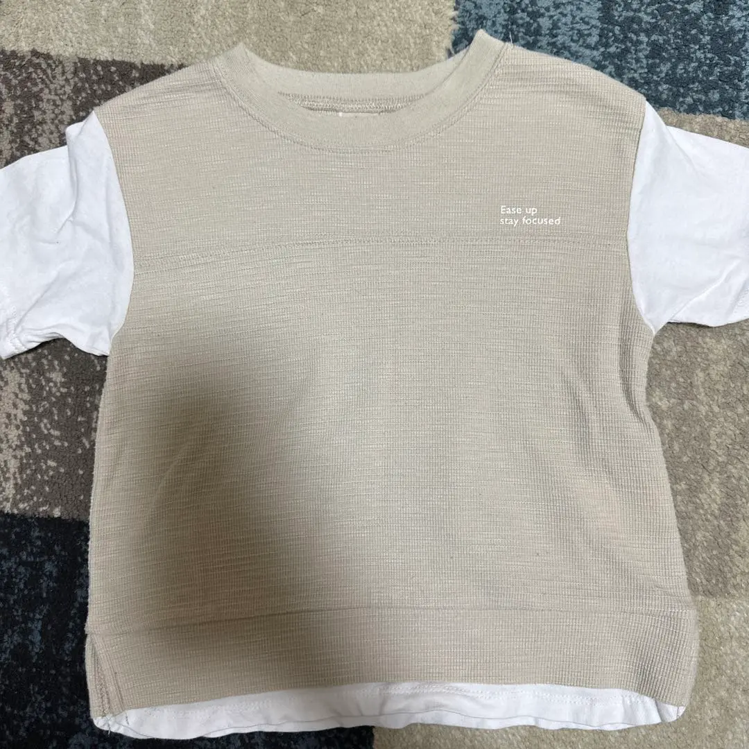 Thumbnail of Petit main short-sleeved T-shirt 100cm Beige/White