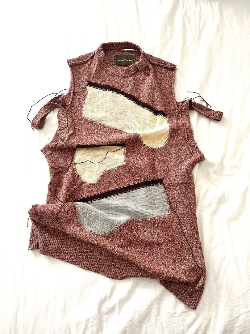 kotoha yokozawa　ニットベスト SINK kotohayokozawa ベスト MULTIBORDER KNITVEST : ZOZOTOWN
