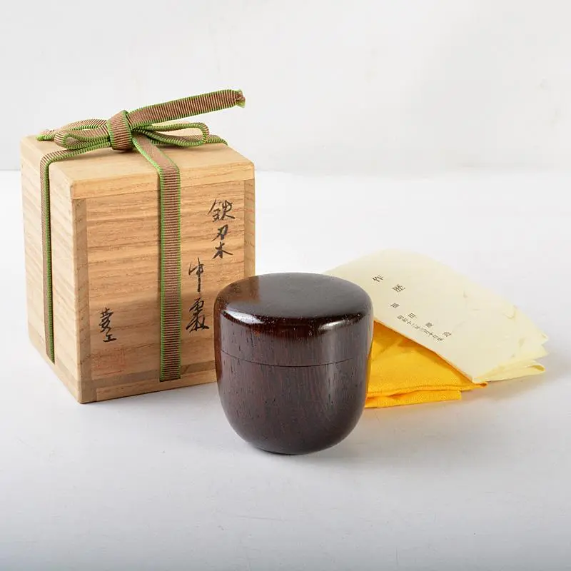 茶道具　福田慶造作　鉄刃木　漆塗　中棗　共箱　V　5766 茶道具 福田慶造作 鉄刃木 漆塗 中棗 共箱 V 5766 工芸