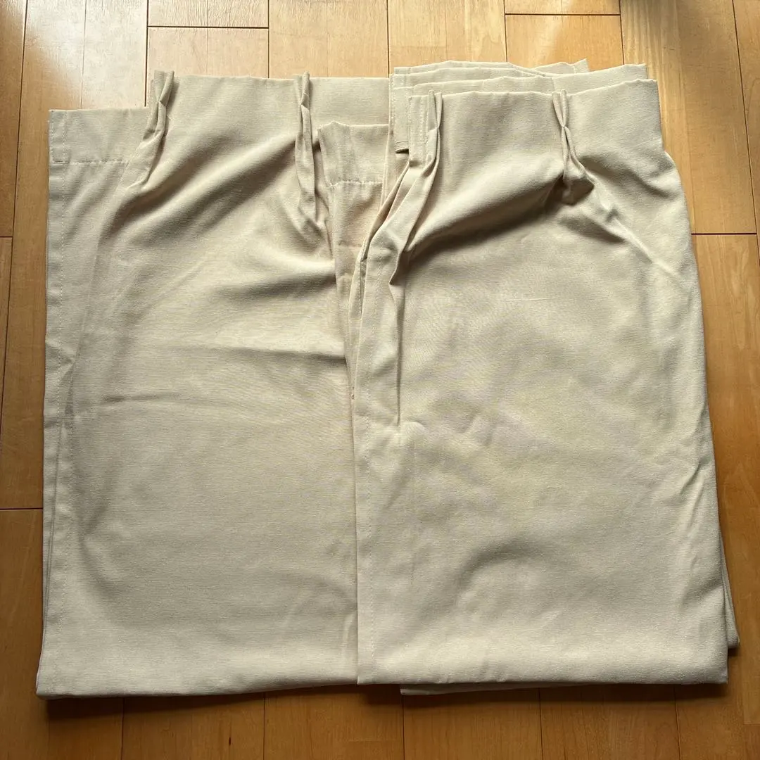 Thumbnail of Cream-colored polyester drape curtains