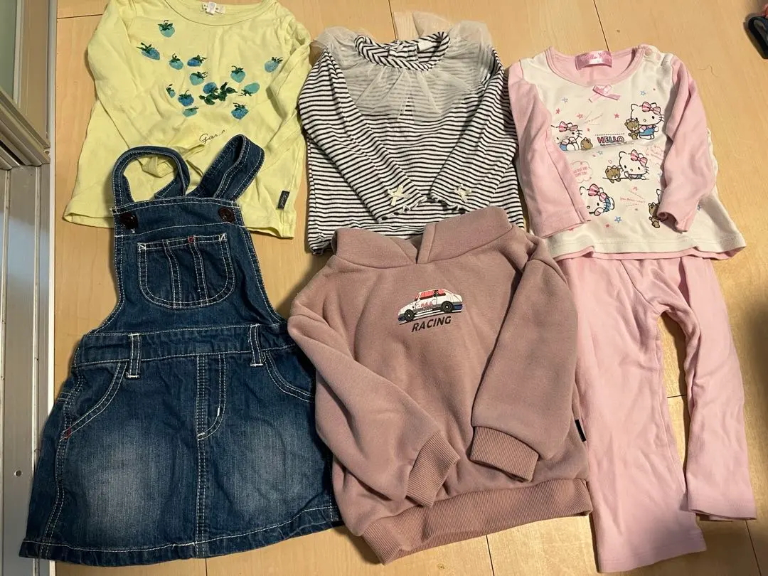 Thumbnail of Kids clothing set, 90-100cm, denim, sweatpants, and T-shirt