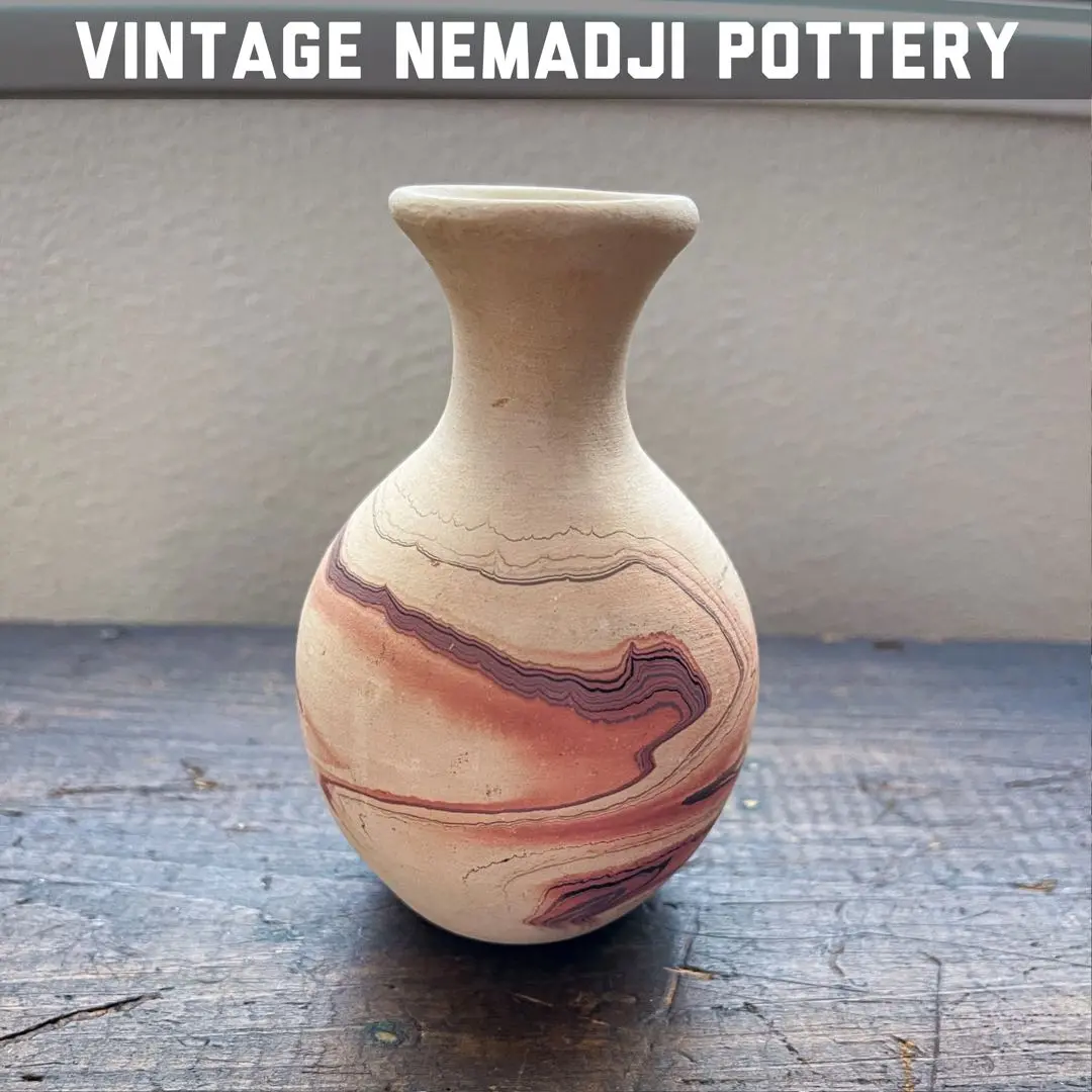 NEMADJI POTTERY ネマジ アメリカヴィンテージ陶器 壺　花瓶 VINTAGE】Nemadji Pottery Flower Base ”Made In USA