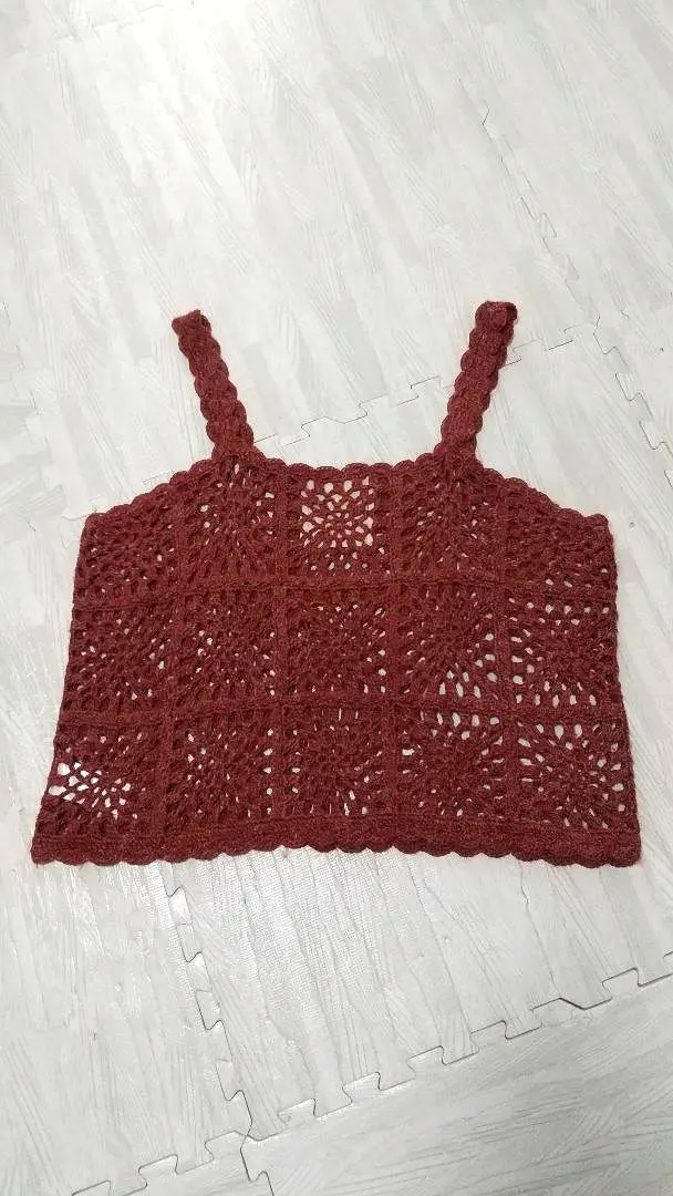 Thumbnail of Samansa Mos2 35th Crochet Motif Vest - Bordeaux