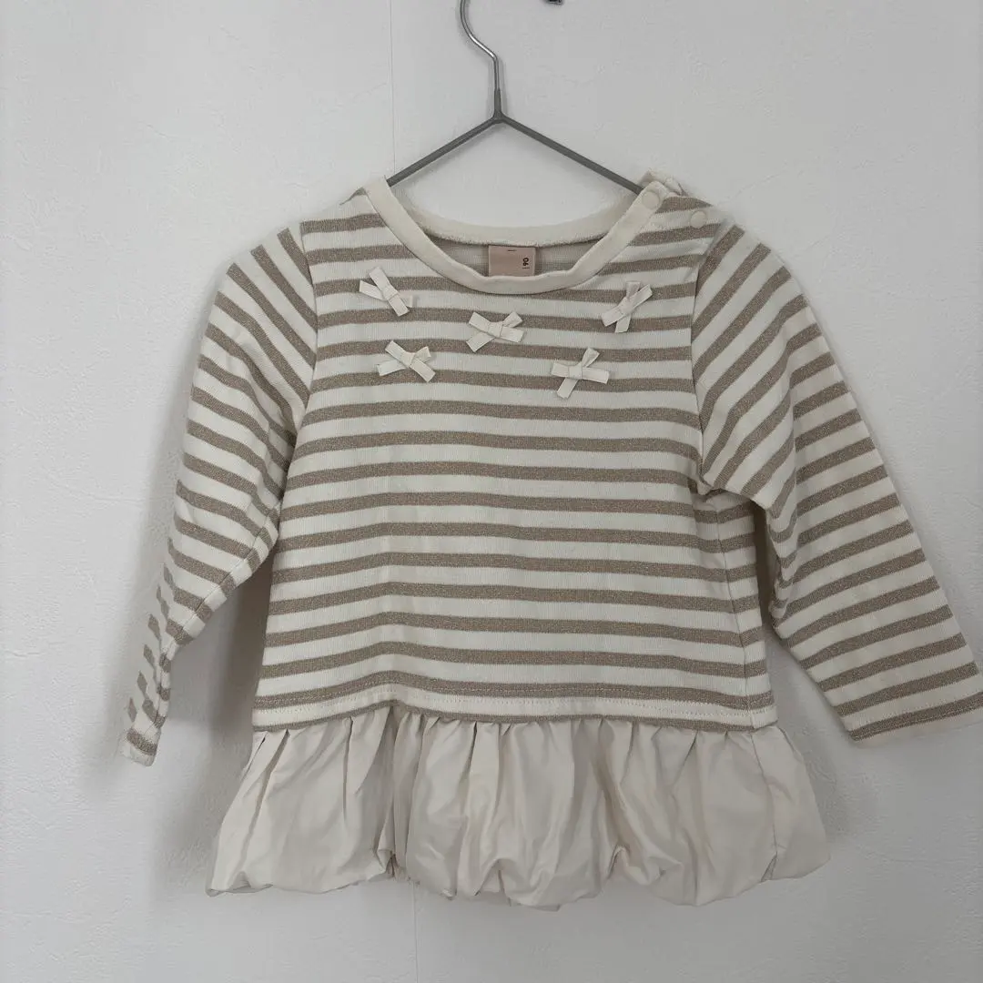 Thumbnail of petit main Border Ribbon Long Sleeve Cut and Sew - 90cm