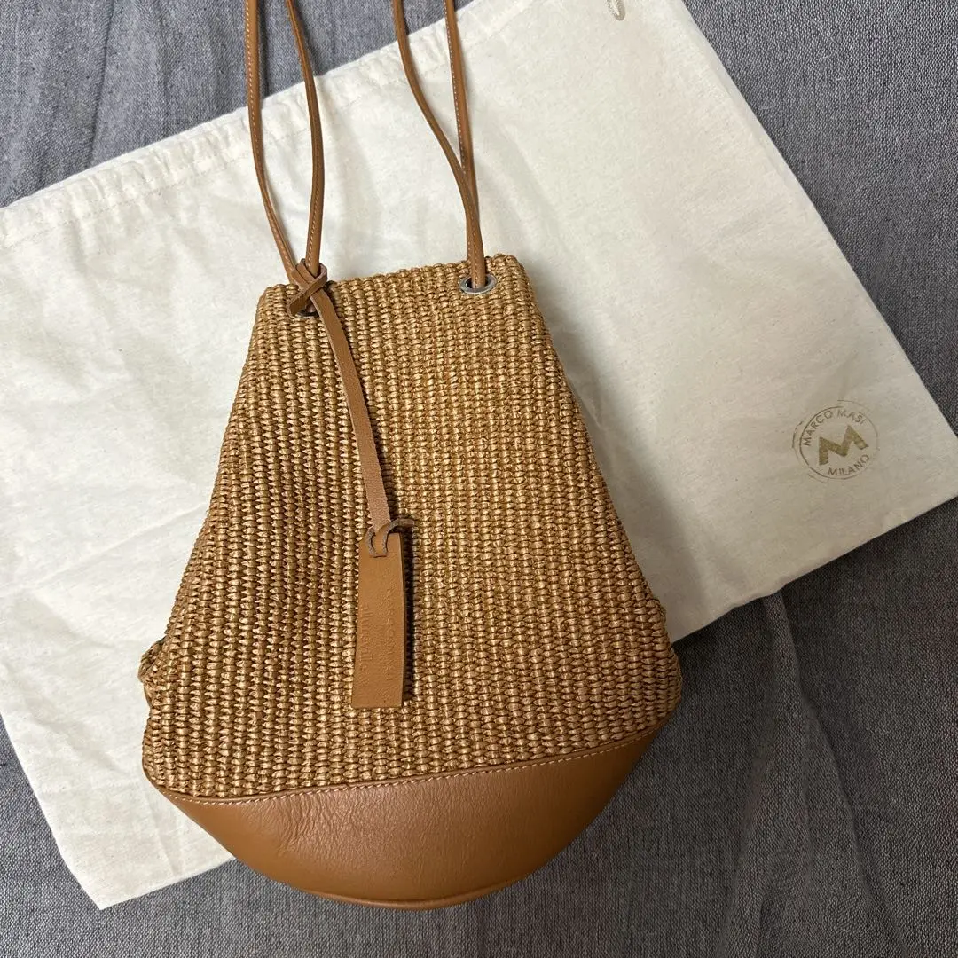 ✨未使用級✨マルコマージ　トートバッグ　編み かごバッグ　ブラック × シルバー ✨未使用級✨マルコマージ トートバッグ 編み かごバッグ