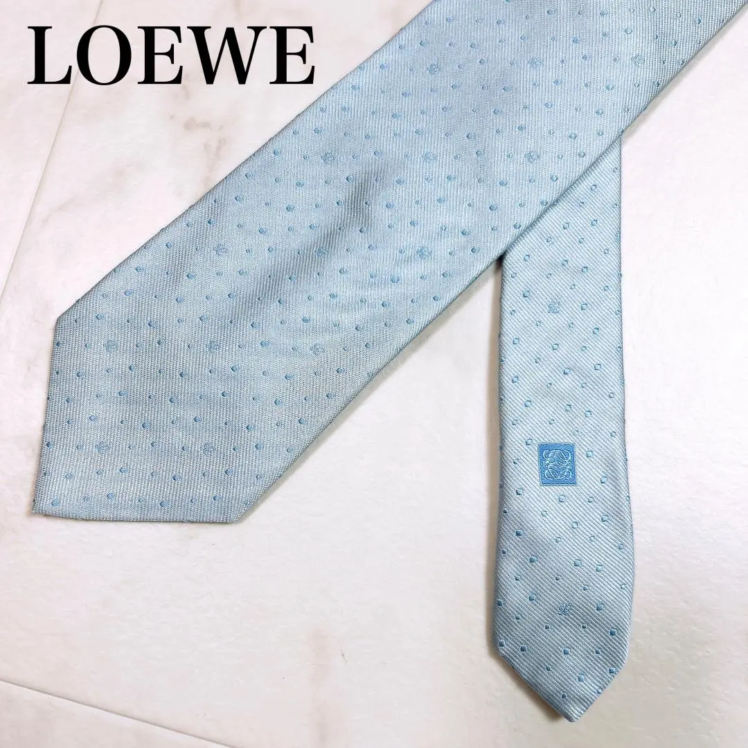 LOEWE ピンク ドットパターン ネクタイ美品 LOEWE - 【極美品】ロエベ ネクタイ ピンク 総柄 シルク ハイ