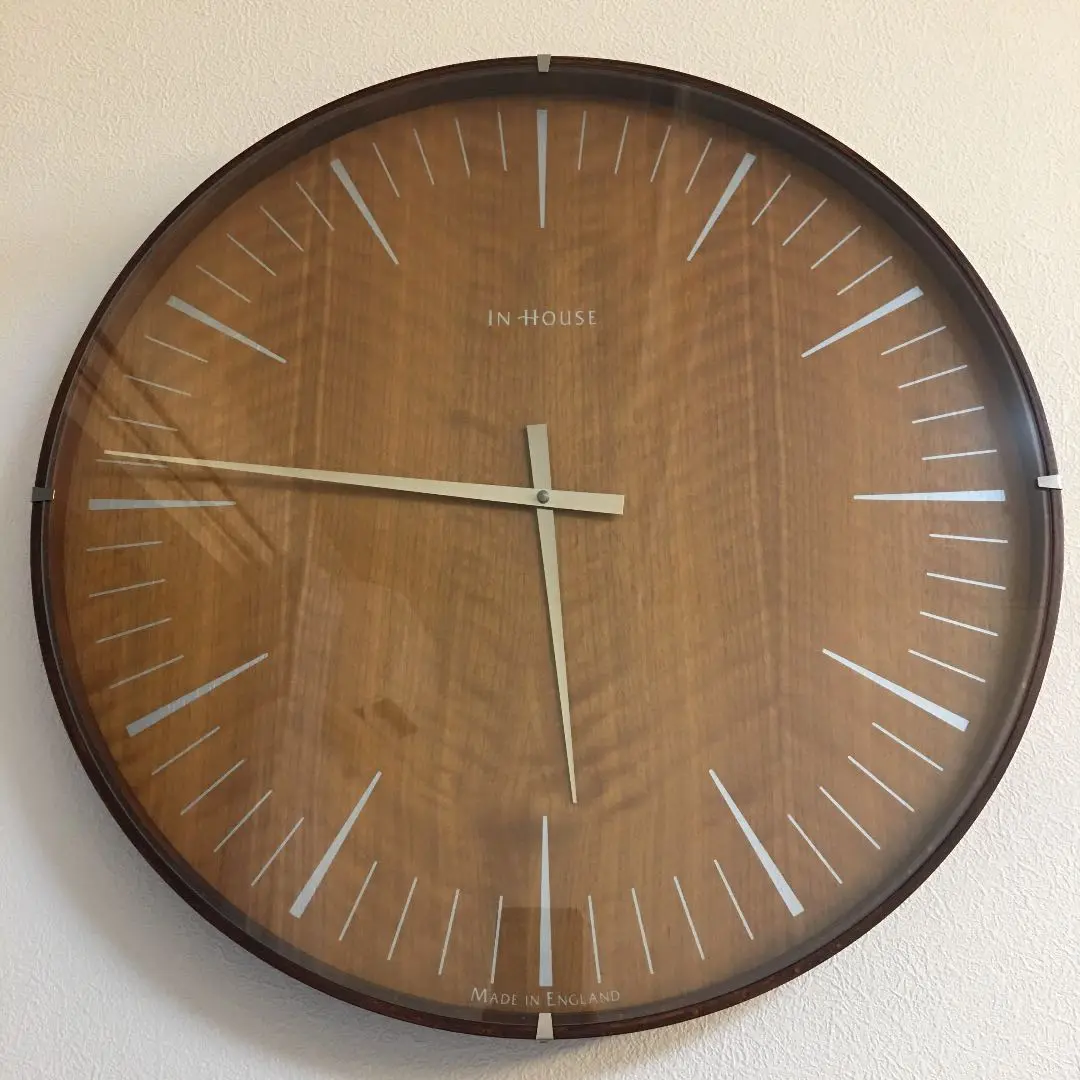 美品 IN HOUSE 掛け時計 30cm ウォルナット NW19WE 英国製 美品 IN HOUSE 掛け時計 30cm ウォルナット NW19WE 英国製
