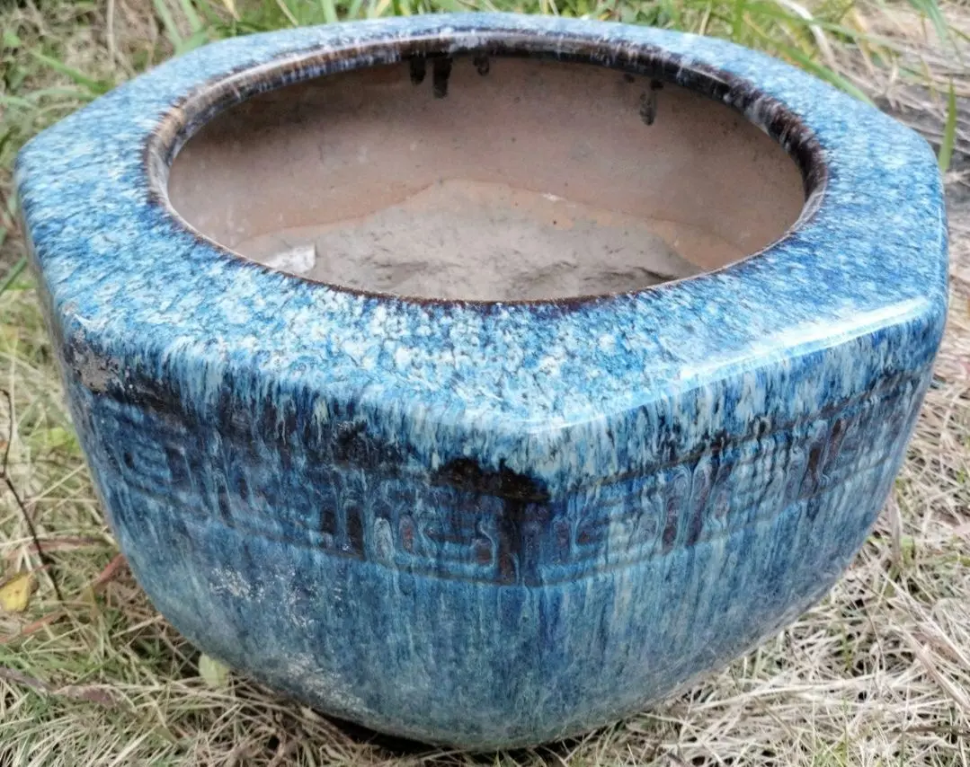 昭和期 海外製 飾り壺 瓶 火鉢 八角鉢 めだか鉢 昭和期 海外製 飾り壺 瓶 火鉢 八角鉢 めだか鉢