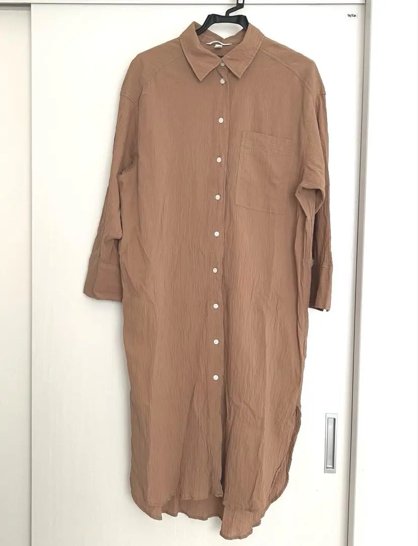Thumbnail of H&M Long-Sleeve Shirt Dress, Brown, Size S