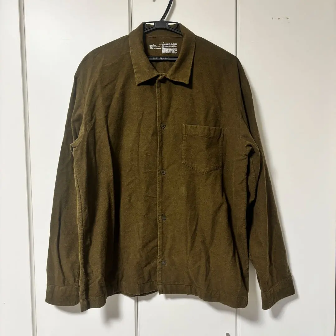 Thumbnail of Muji Olive Green Long Sleeve Shirt, Size L