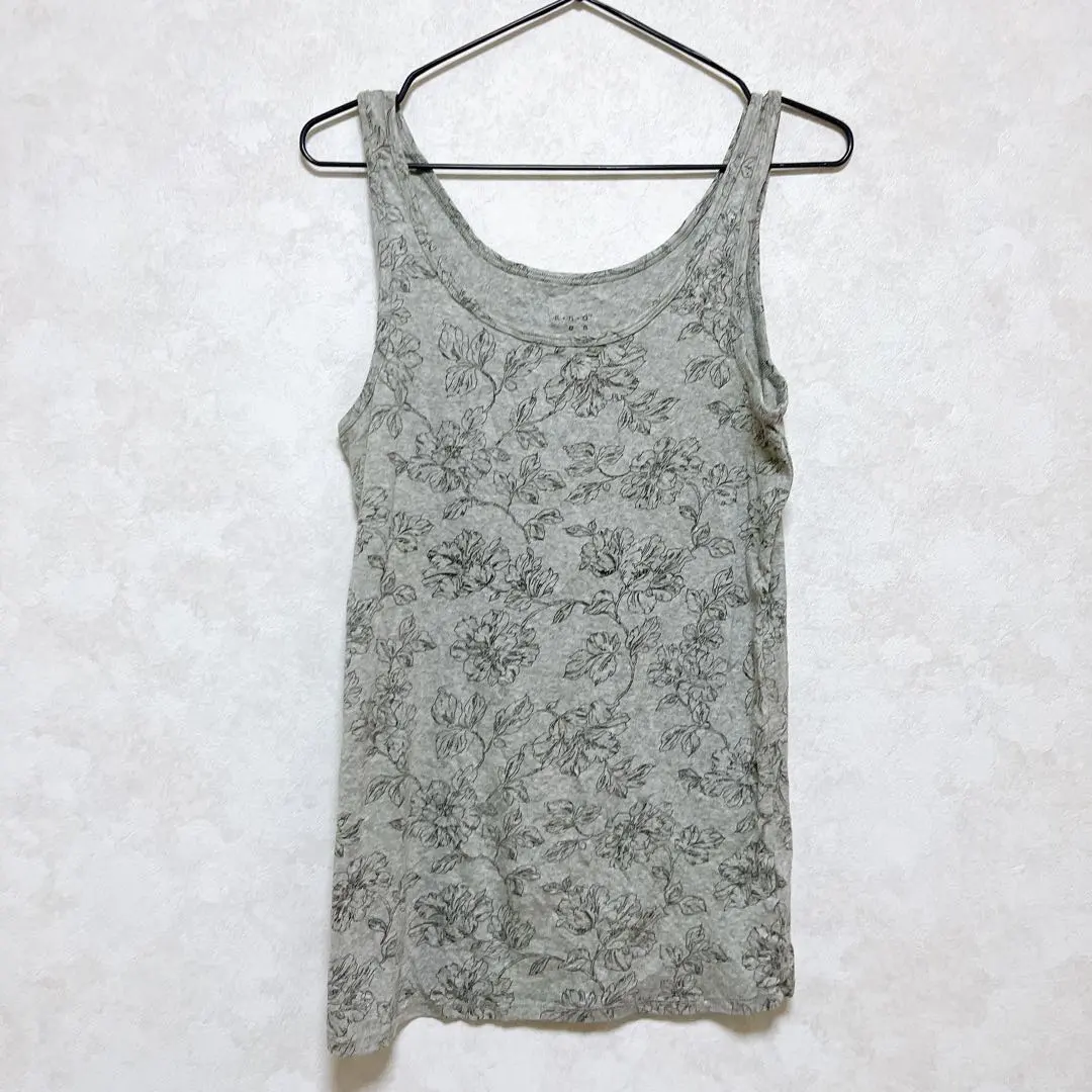 Thumbnail of Excellent condition, first come first served! ◎ 【XL】 Floral gray tank top, flower print, cute