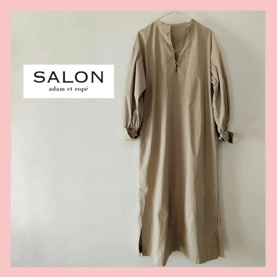 Thumbnail of SALON Adam et Rope' Beige Shirt Dress Long Sleeve