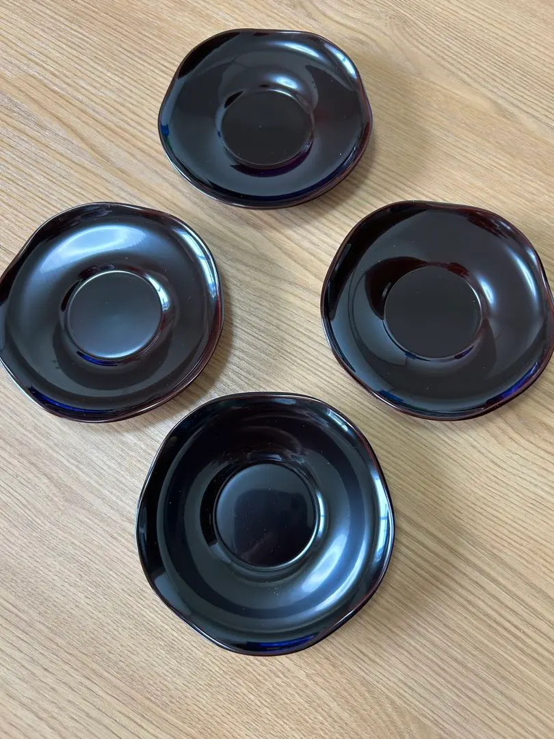Thumbnail of 【New, Unused】Tame-nuri (lacquer) Tea Trays, Set of 4