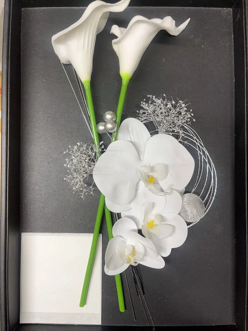 Thumbnail of Silver & White Color Orchid Hair Accessories, Preserved Flower Wedding, Coming-of-Age Ceremony, Pre-Wedding Photos