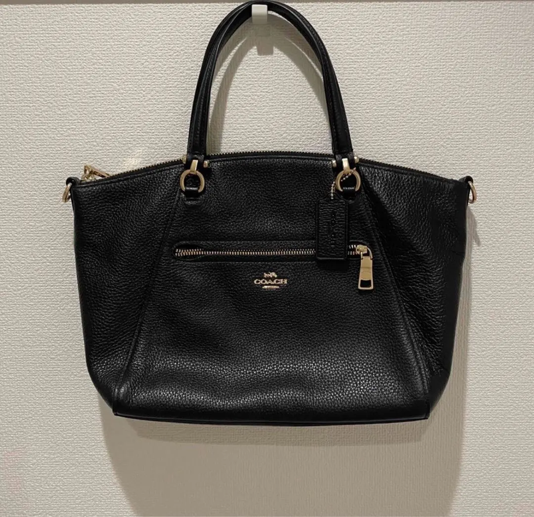 Thumbnail of COACH Black Leather Handbag with Dust Bag