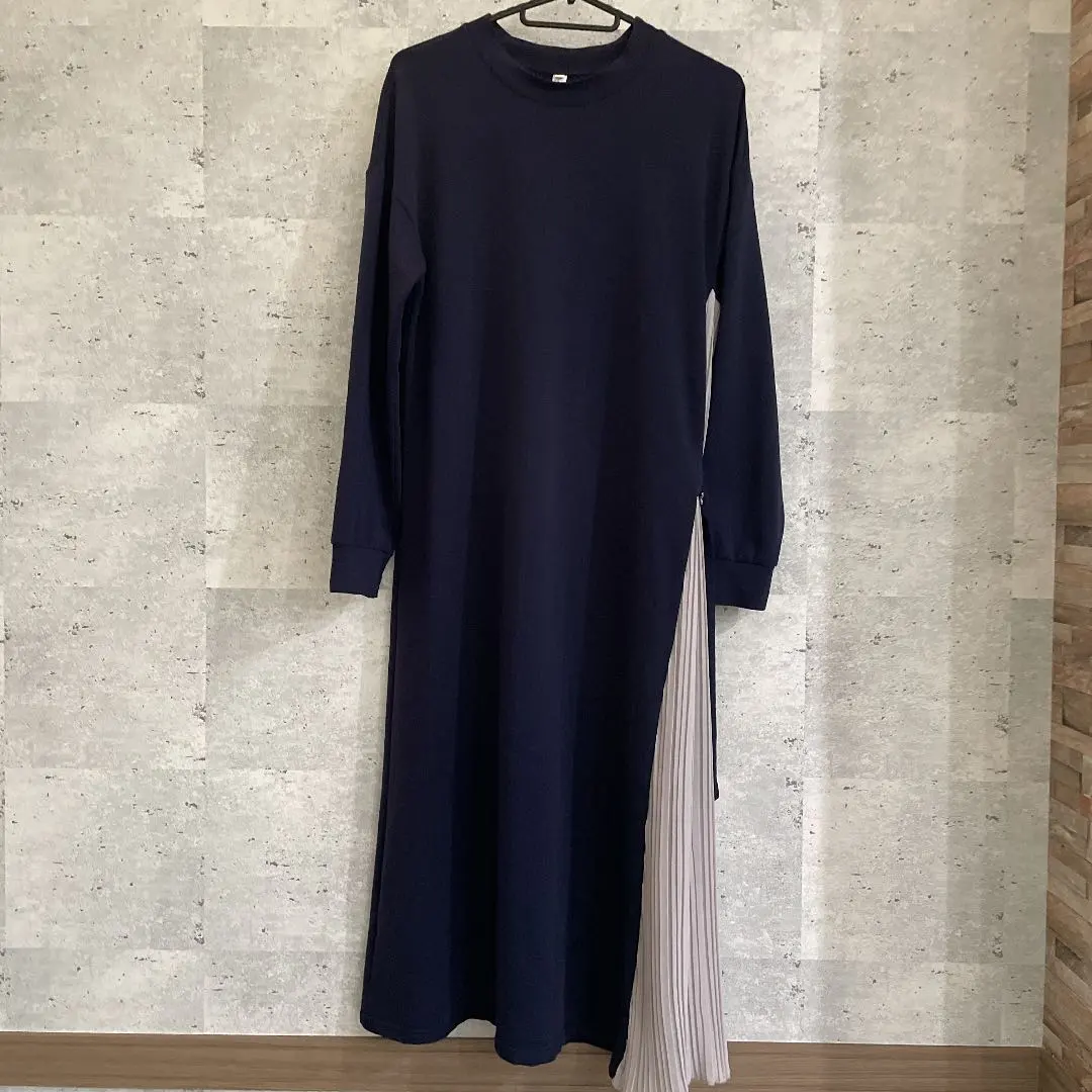 女士 連衣裙 M 傘裙 拼接 海軍藍 推薦 裙子 的縮圖