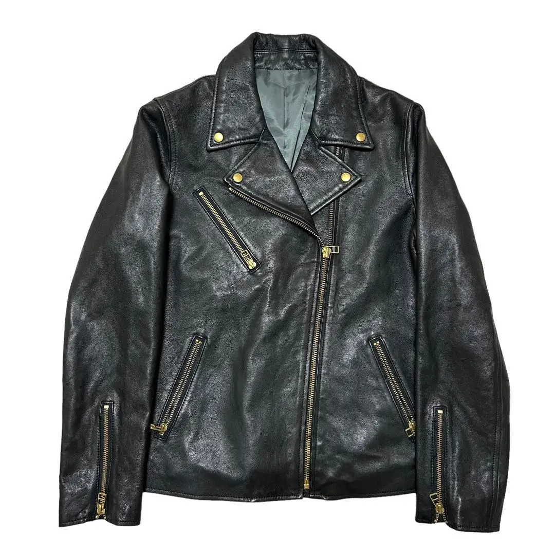 週末限定価格！Risley★レザージャケット　ライダース　羊革　ゴールドジップ 週末限定価格！Risley☆レザージャケット ライダース 羊革