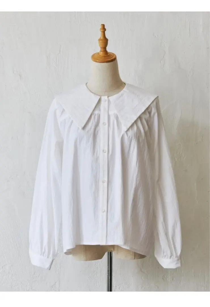 MILLEFEUILLE COLLAR BLOUSE（WHITE） | romile
