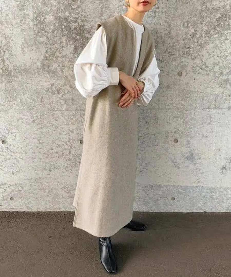 Thumbnail of select MOCA by son Key Neck Long Dress