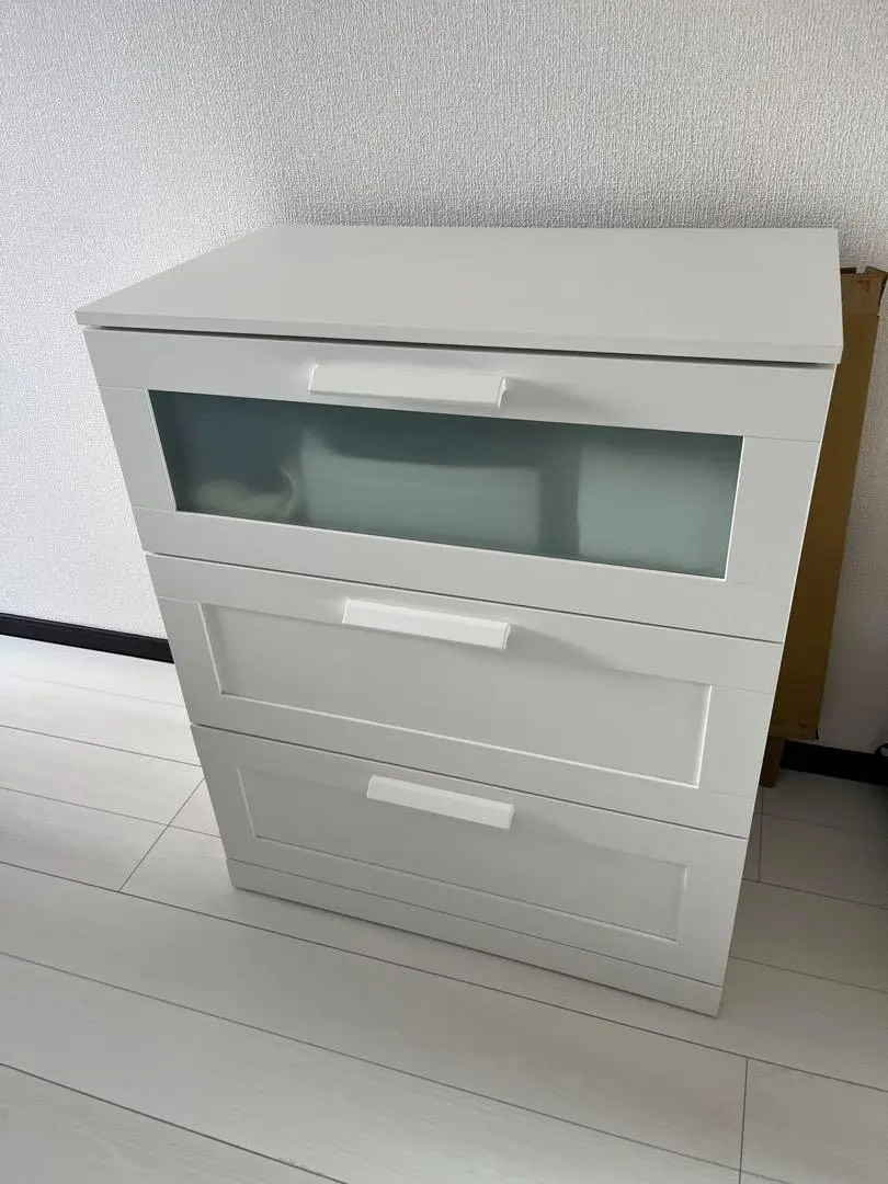 [匿名配送] IKEA BRIMNES ブリムネス ワードローブ 117x190 BRIMNES ブリムネス ワードローブ 扉3枚付, ホワイト, 117x190