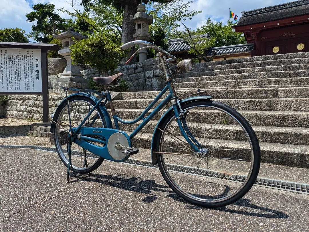 ■未走行車■日米富士自転車　当時物昭和レトロ自転車　美品　ママチャリ　デコチャリ 当時物ラーヂ日米商店風切り実用車運搬車エンブレム1枚日米富士