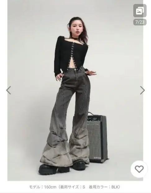 Thumbnail of Loose Cushion Denim Pants Black S