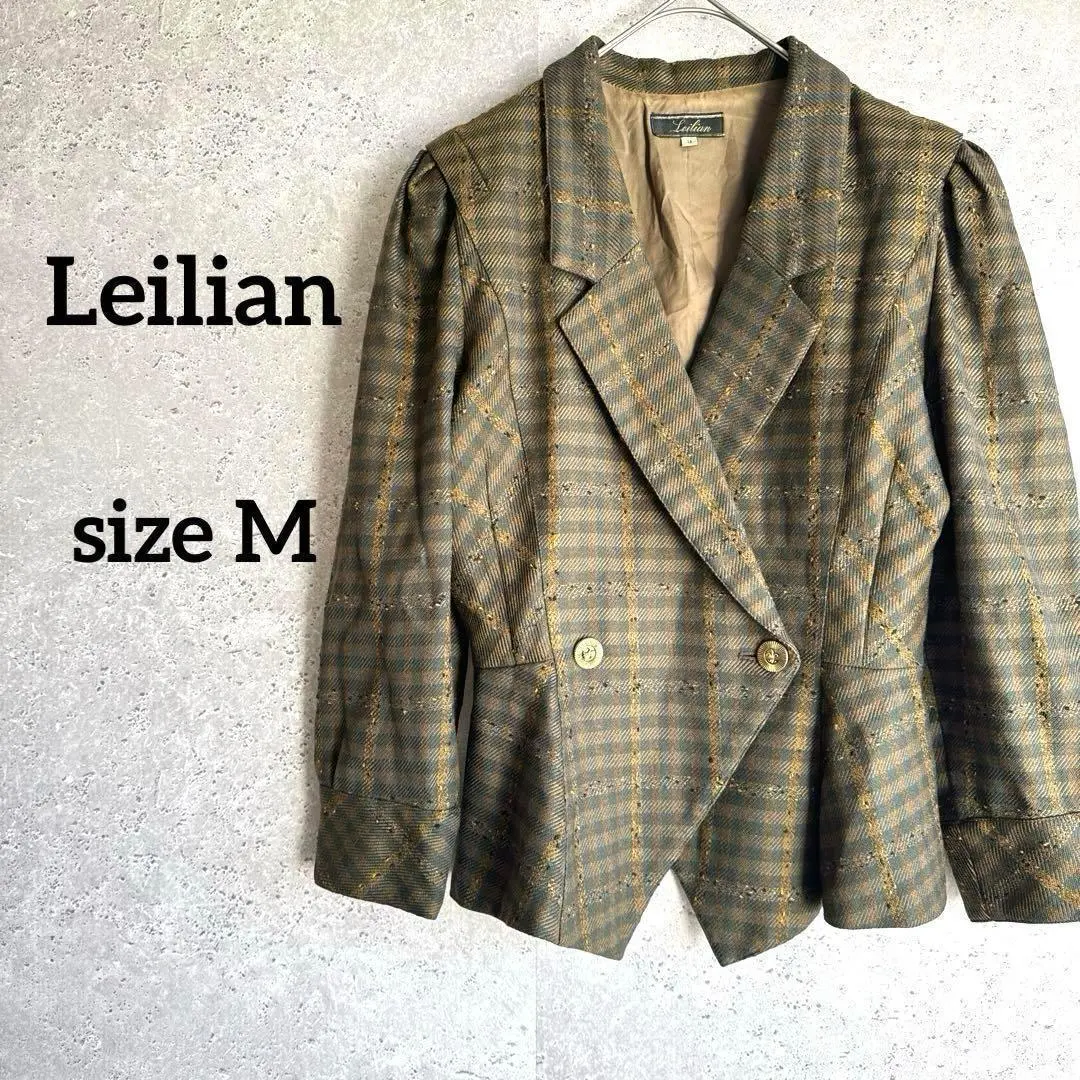Thumbnail of Leilian tailored jacket, M, ocher, gold buttons, cashmere blend, bubble era style
