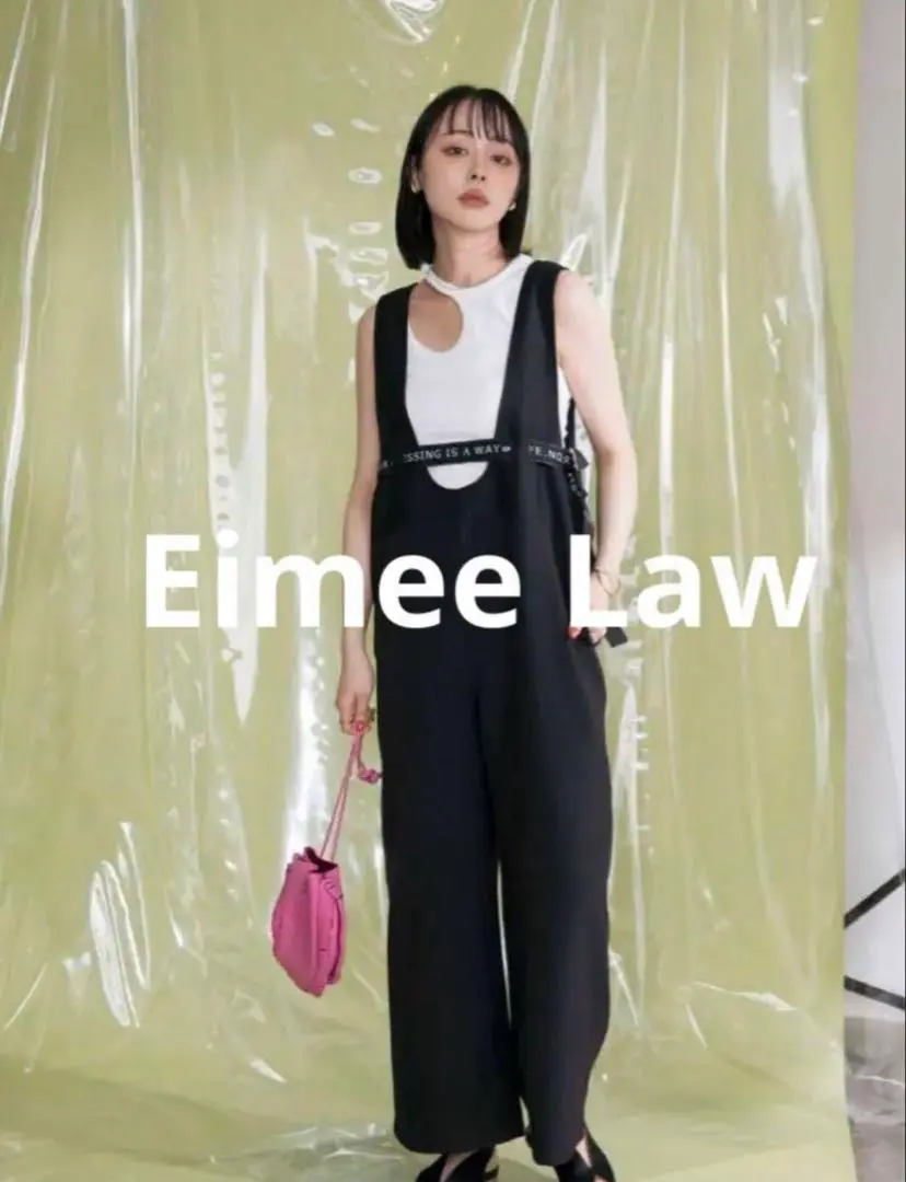 新品　今季　エイミーロウ　タックリラックス サロペット　ブラック　黒 タックリラックス サロペット Eimee Law│Eimee Law & LHELBIE