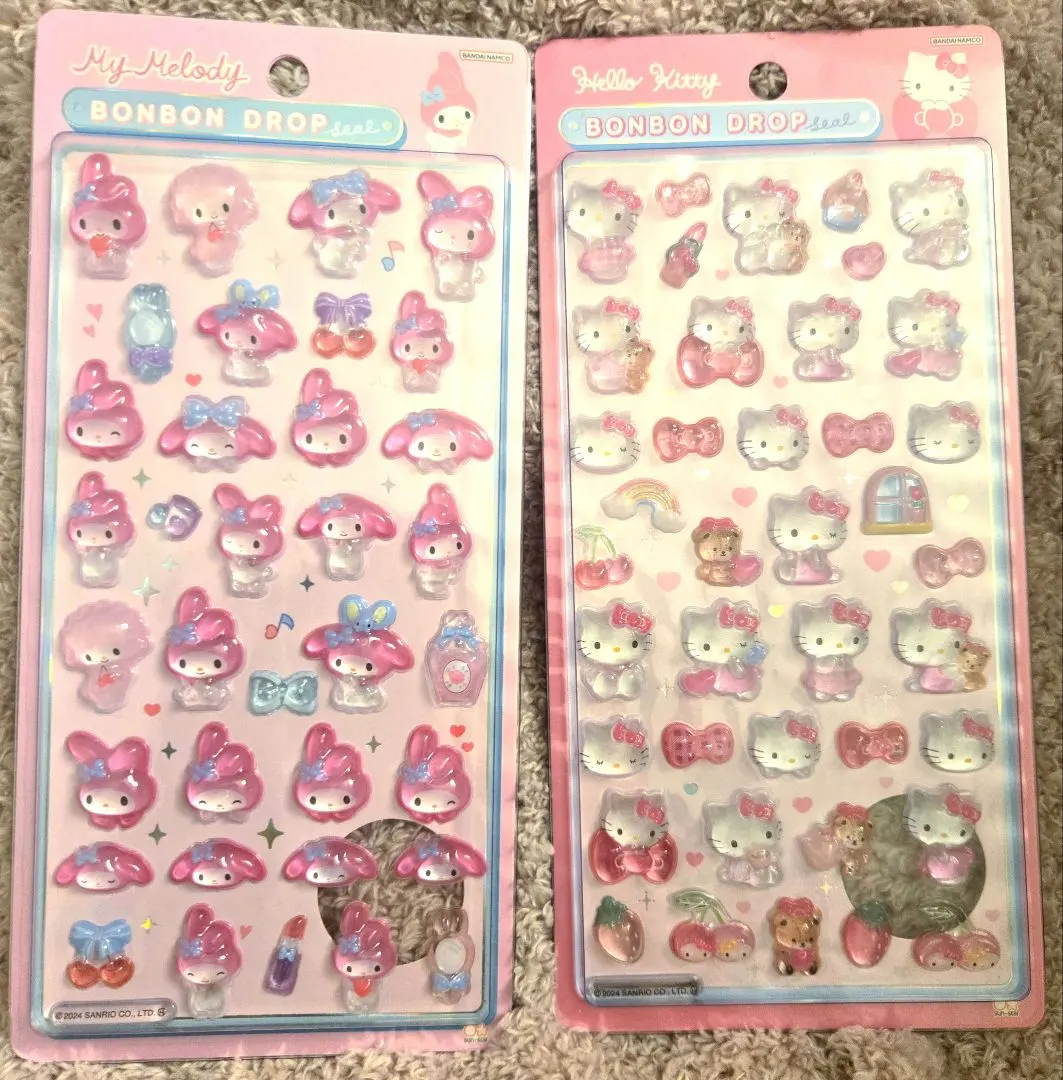 Thumbnail of Set of 2: My Melody & Hello Kitty Bonbon Drop Stickers