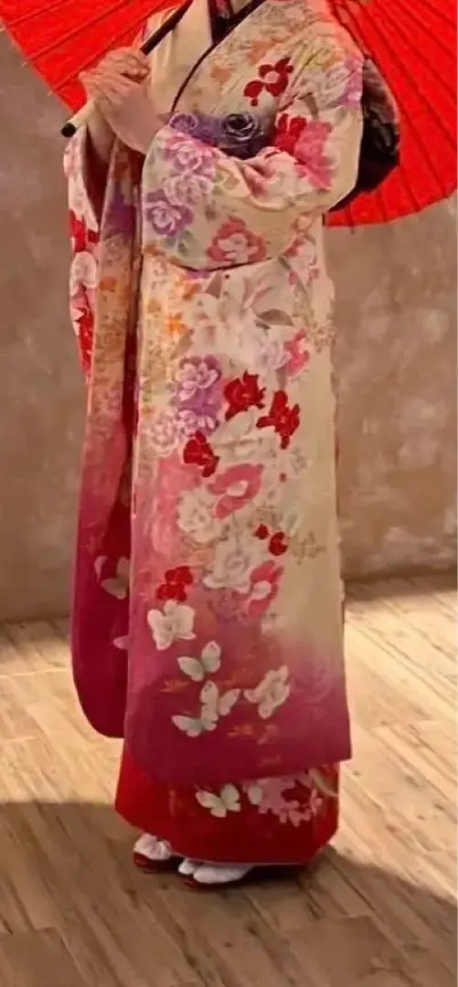 m528＊デザイナー 森英恵 落款 蝶 流水 着物　正絹 成人式 振袖単品 2025年最新】振袖 森英恵の人気アイテム - メルカリ