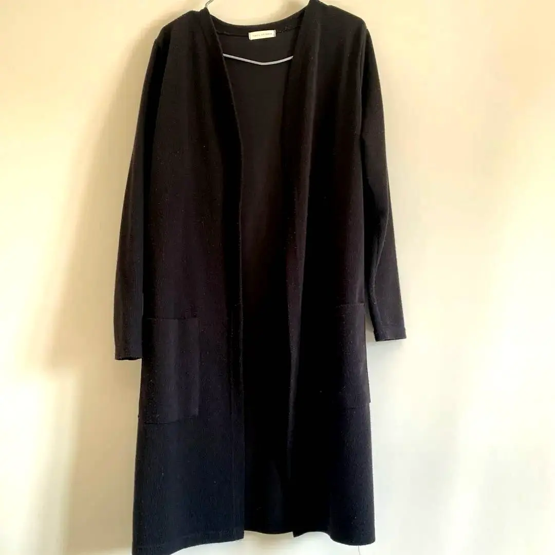 Thumbnail of Long cardigan, women's, casual style, black, basic, pockets