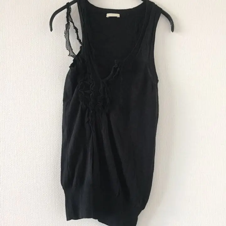 美品!! レア!! sacai サカイ タンクトップ ブラック sacai(サカイ) プリントタンクトップ20-05044 20-05044 ブラック