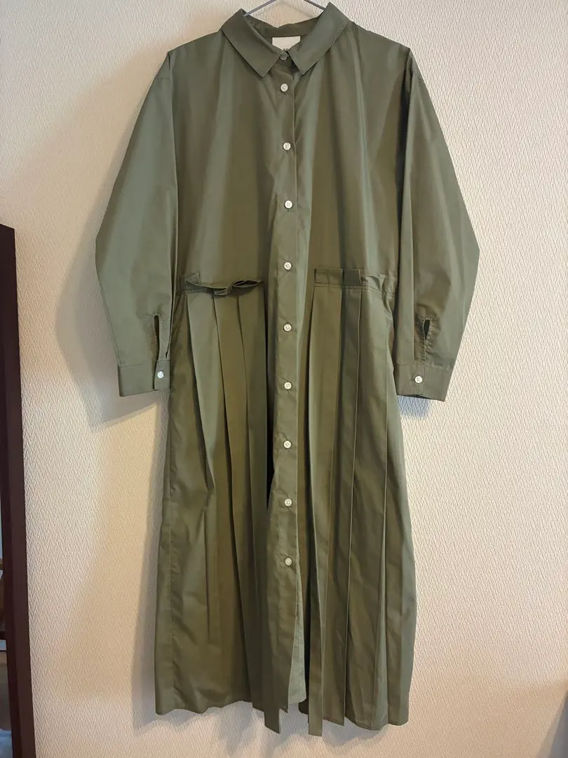 Ray BEAMS 卡其色襯衫洋裝 長袖 的縮圖