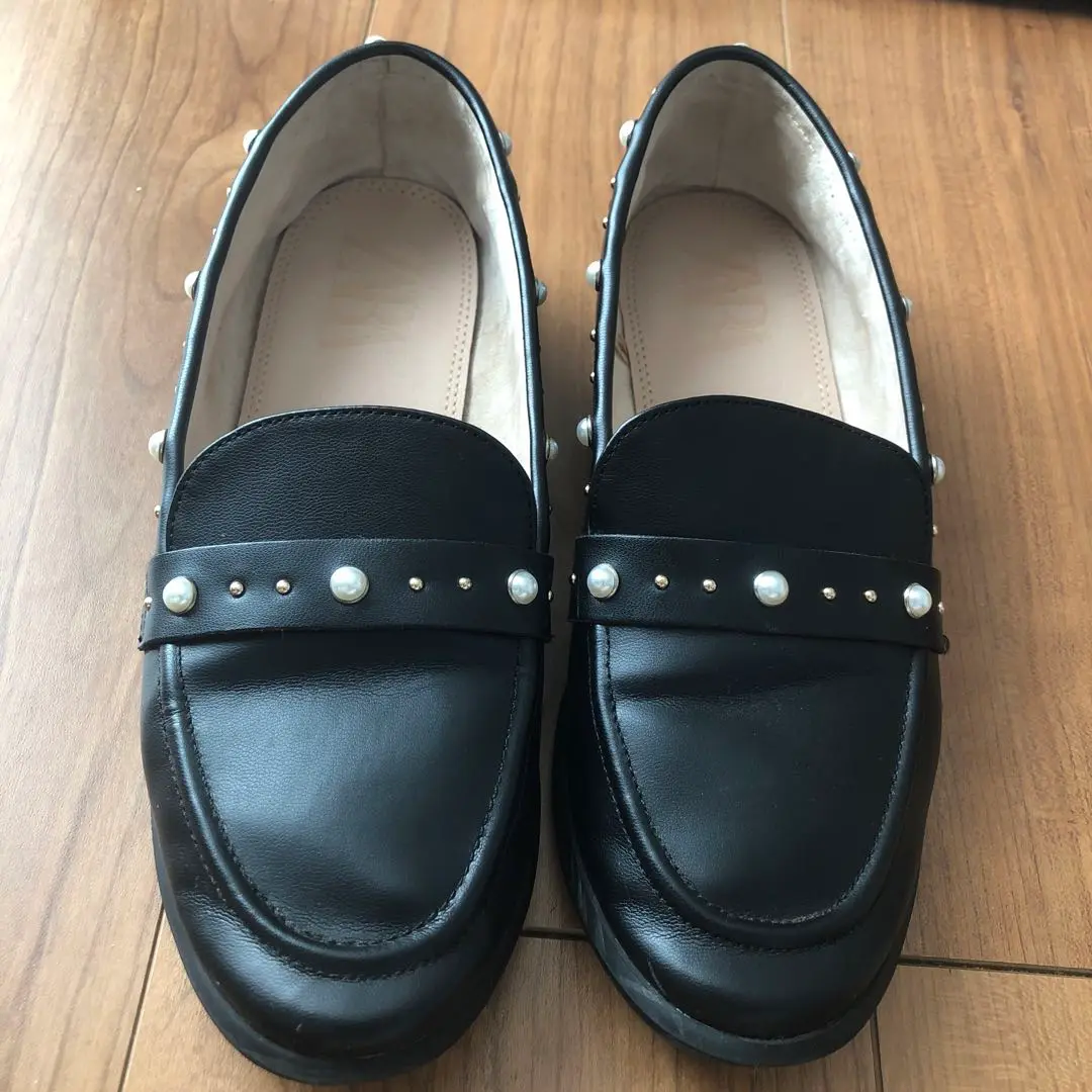 【ZARA】ザラ 38 ローファー　レースアップシューズ パール リボン 2025年最新】zara 靴 パール ローファーの人気アイテム - メルカリ