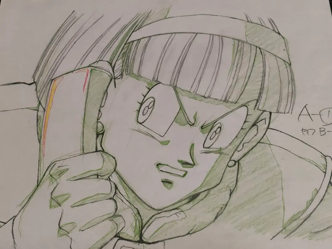 ドラゴンボールＺ ブルマ クリリン セル画用  動画 原画 ドラゴンボールZ セル画 ブルマ 動画 直筆背景付｜Yahoo!フリマ