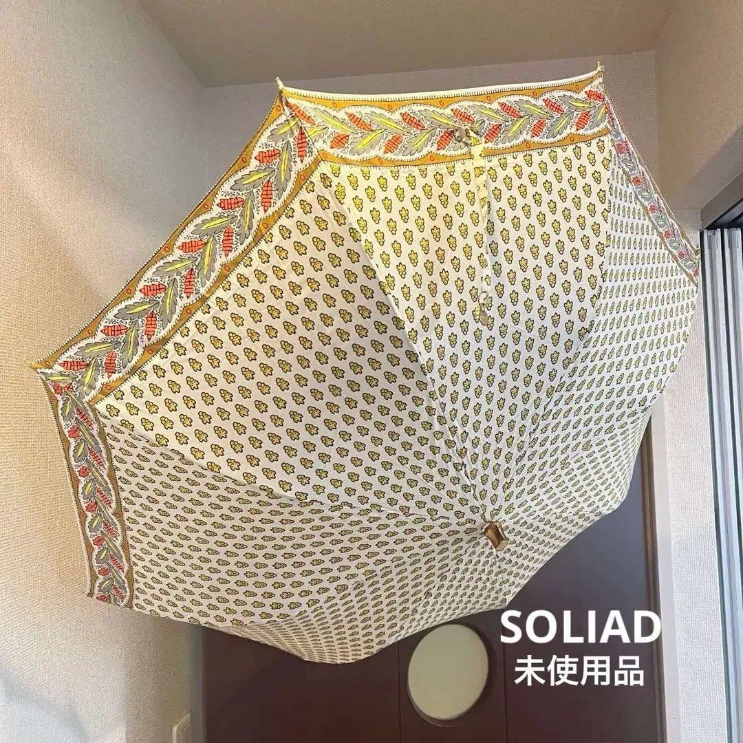【美品】SOULEIADO 晴雨兼用 折りたたみ傘 ブルー 青☻ ウォーターフロント 雨傘 日傘 折りたたみ傘 ZENTENKOU ［晴雨