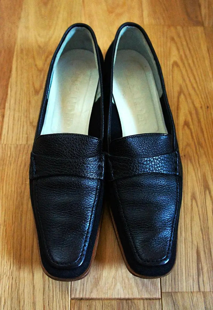 JIL SANDER ブラックレザー エナメル　ローファー　38 1/2 org.jpg