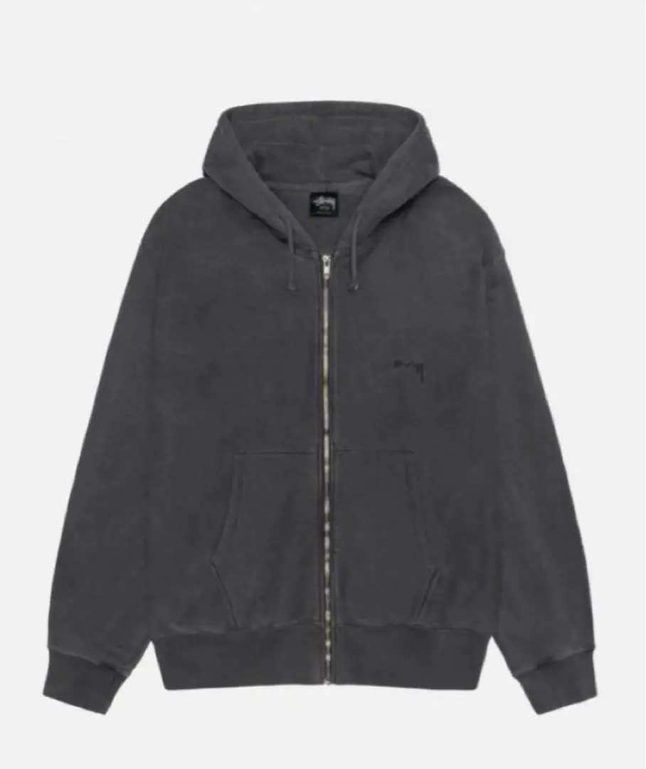 STUSSY SMOOTH STOK ZIP HOODIE チャコール SMOOTH STOCK ZIP HOODIE PIGMENT DYED | Parallel