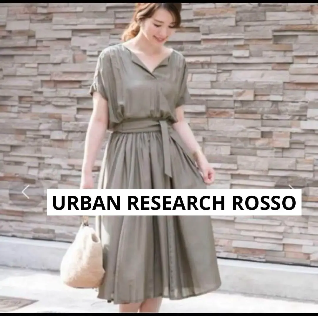 Thumbnail of URBAN RESEARCH ROSSO Key Neck Gathered Dress ★ Khaki ★