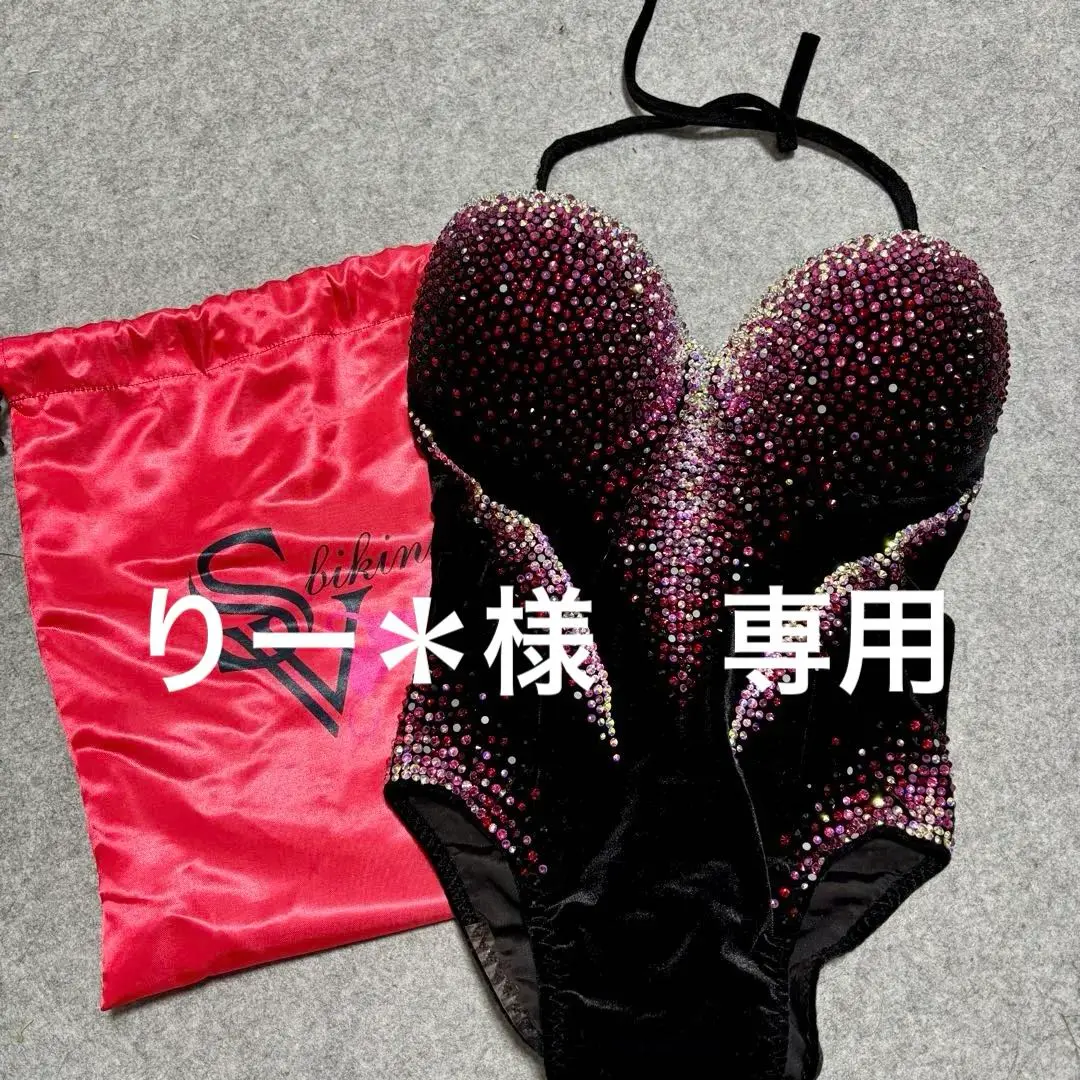 JBBFフィットモデル 大きめピンクストーン モノキニ （JBBF