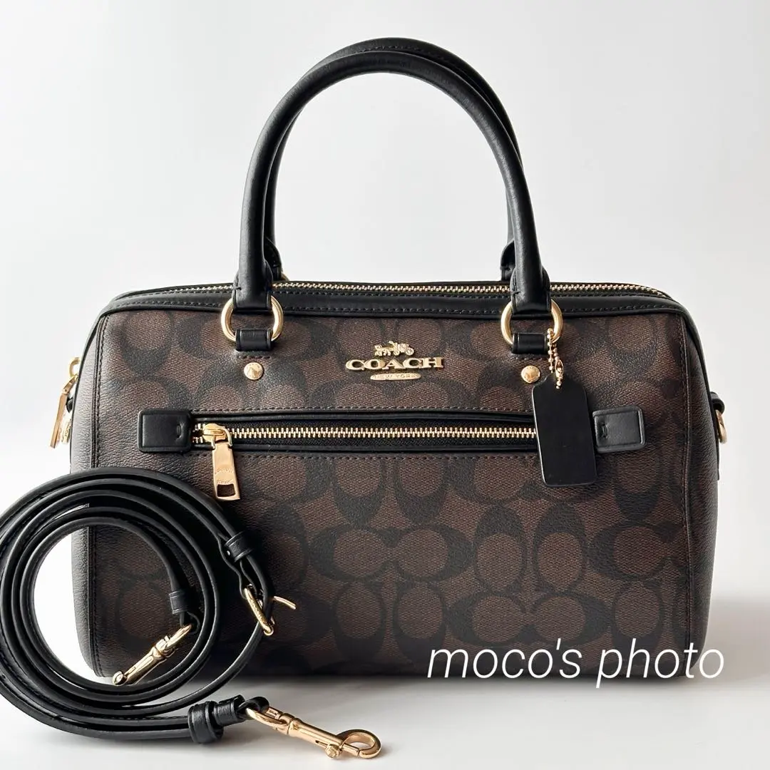 極美品】COACH(コーチ)2way シグネチャー ジャガード×レザー