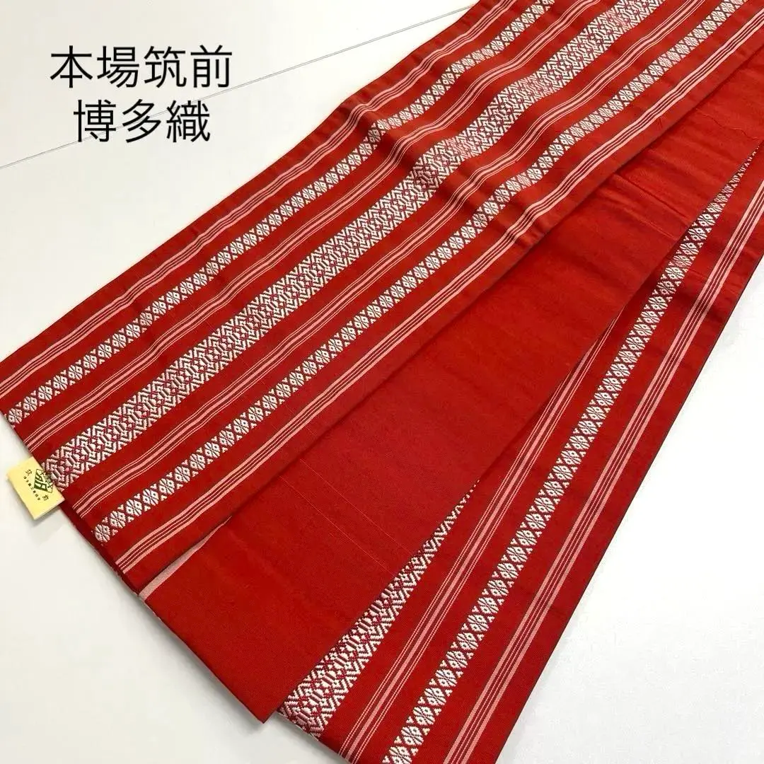 Thumbnail of Hakata-ori Han-haba Obi (Half-width Obi) - Kichiya Musubi (Style) - Silk - Kimono - Kitsuke (Wearing) - Japanese Clothing - HO-456