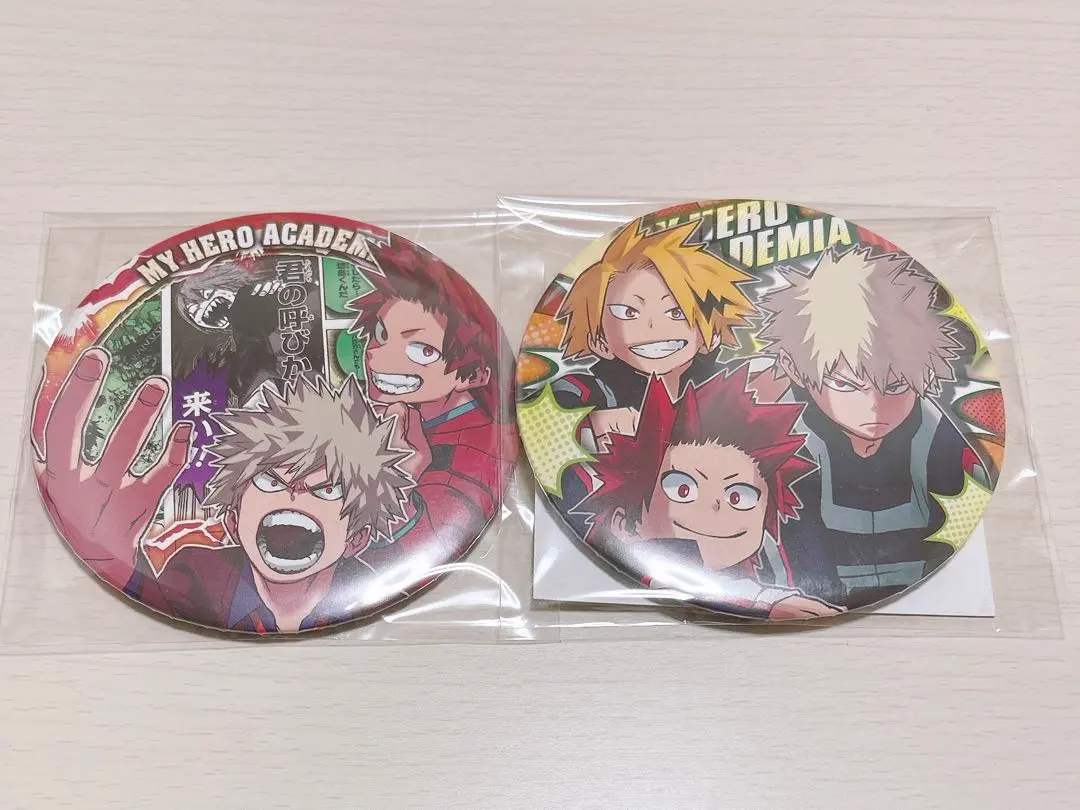 Thumbnail of My Hero Academia Exhibition BIG Can Badges (2 items) Katsuki Bakugo, Eijiro Kirishima, Denki Kaminari